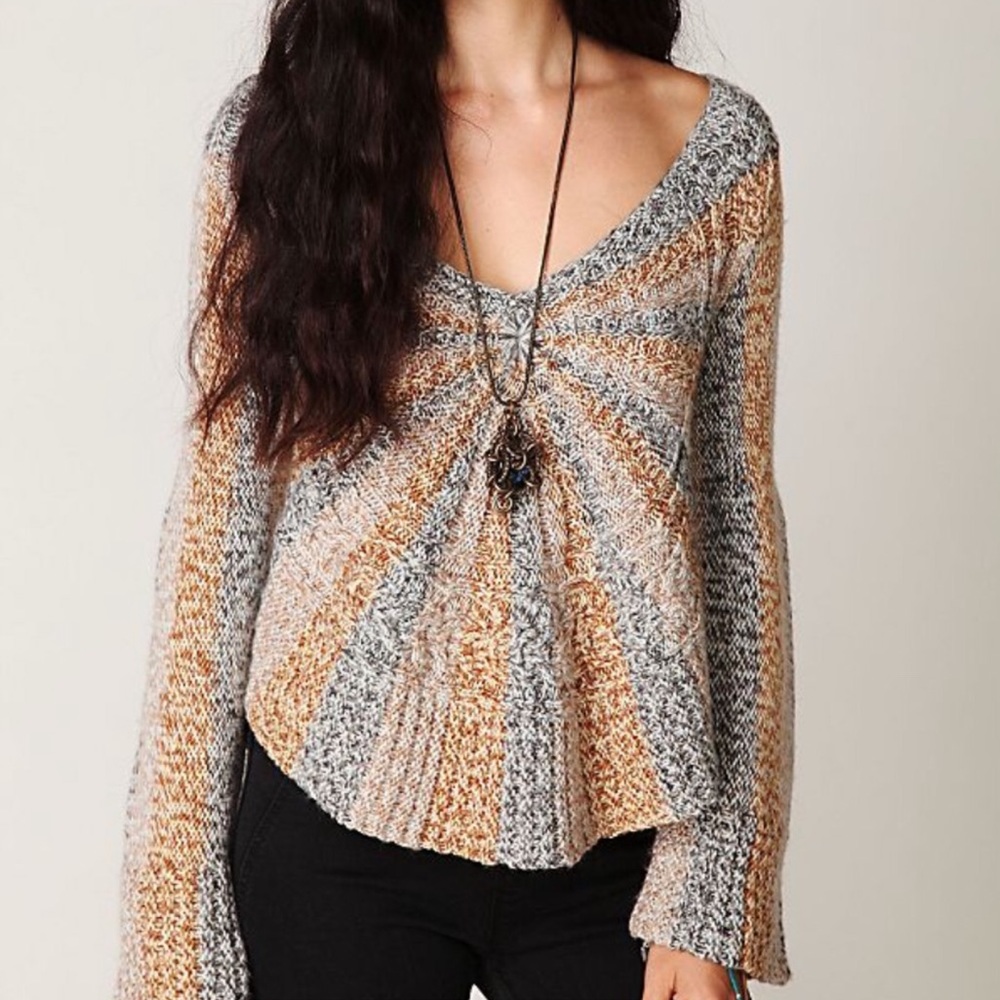 Free People Knitted Bell Sleeve Sweater